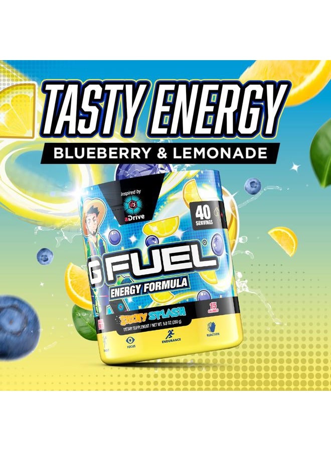 G Fuel aDrive Energy Drink Powder, Pre Workout Caffeine Mix for Gaming, Sugar Free Focus Amino, Vitamin + Antioxidants, 9.9oz (Blueberry & Lemonade, 40 Servings) - Image 4